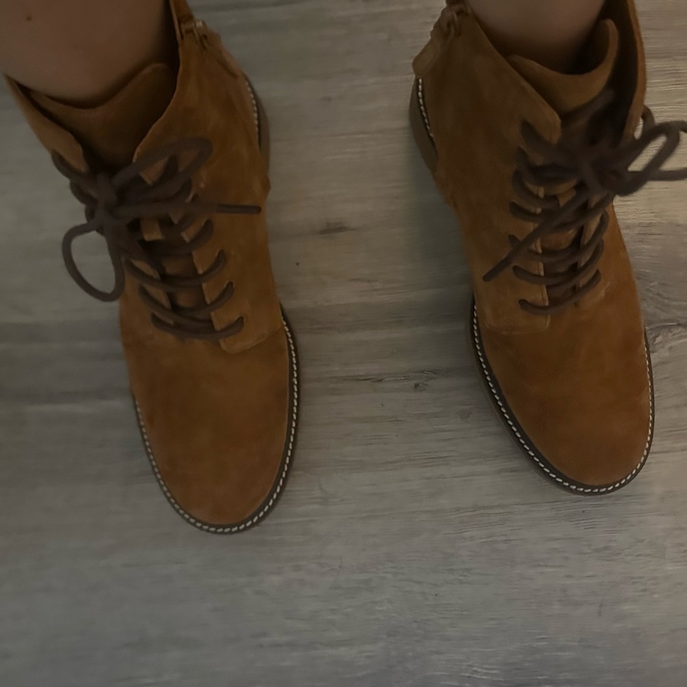 Tory Burch Brown Lace Up Boots